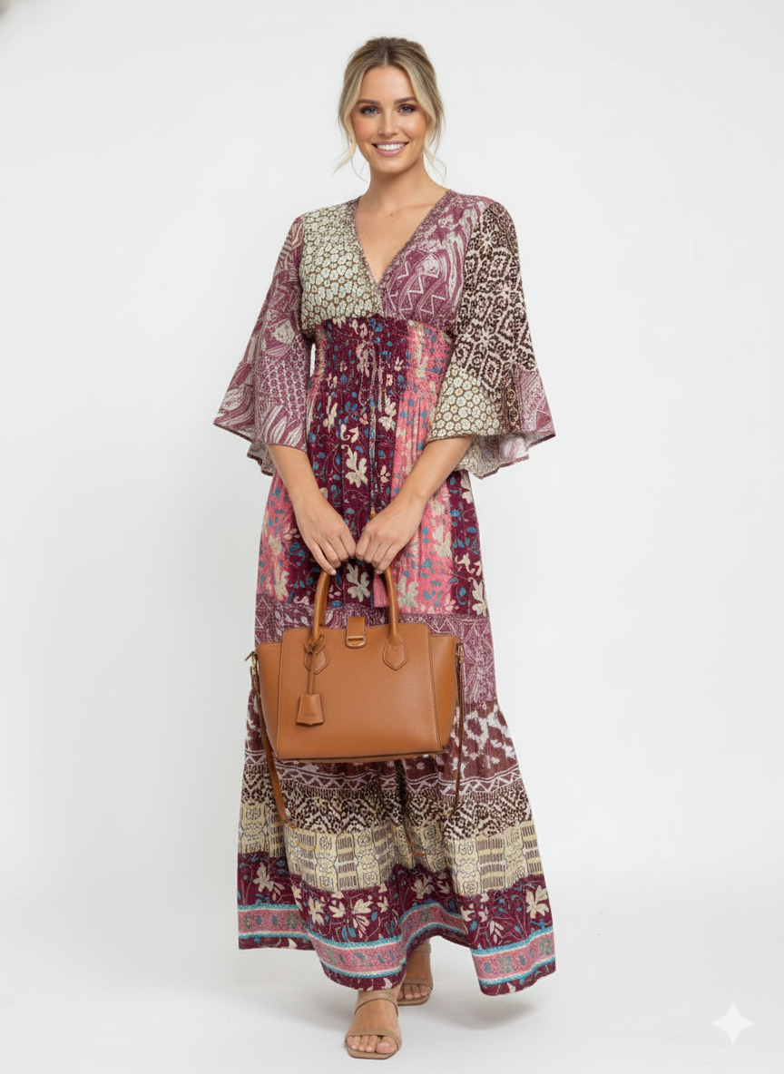 VESTIDO BOHEMIO "INSPIRACION TROPICAL"