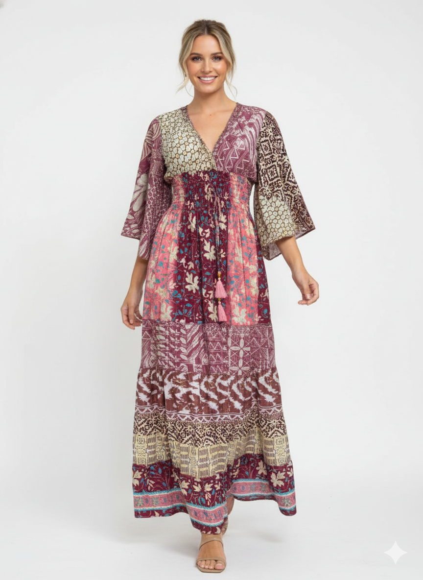 VESTIDO BOHEMIO "INSPIRACION TROPICAL"