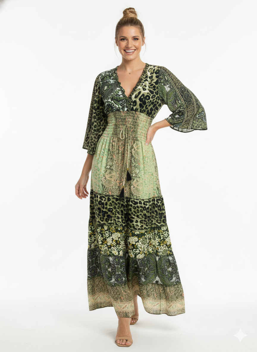 VESTIDO BOHO "AURORA DE CORAL"