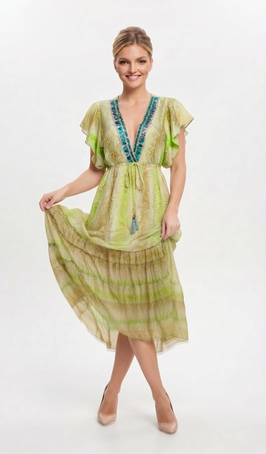 VESTIDO LARGO BOHO "SUSURRO TROPICAL"