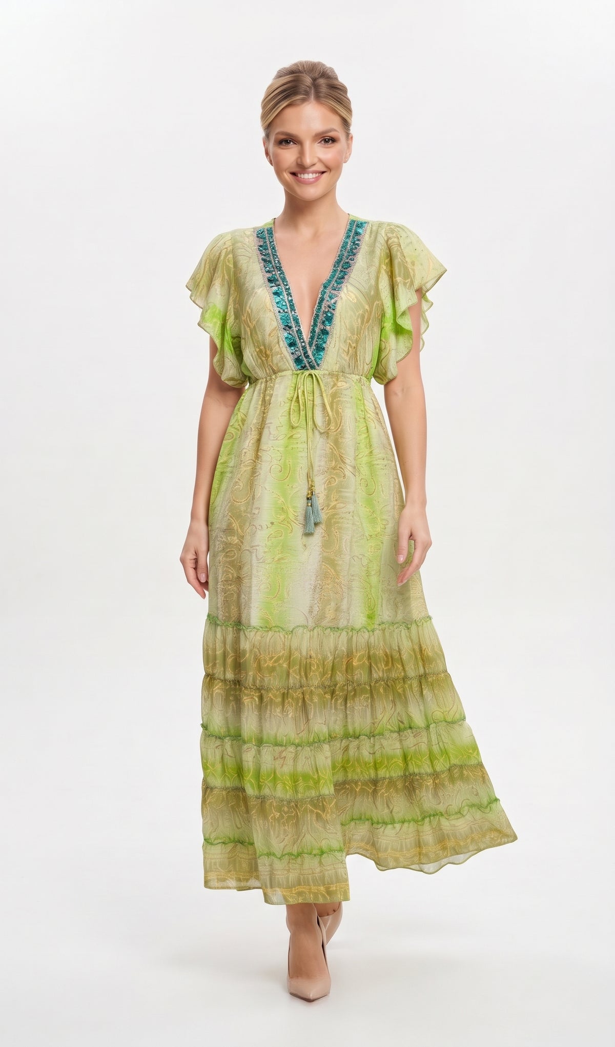 VESTIDO LARGO BOHO "SUSURRO TROPICAL"