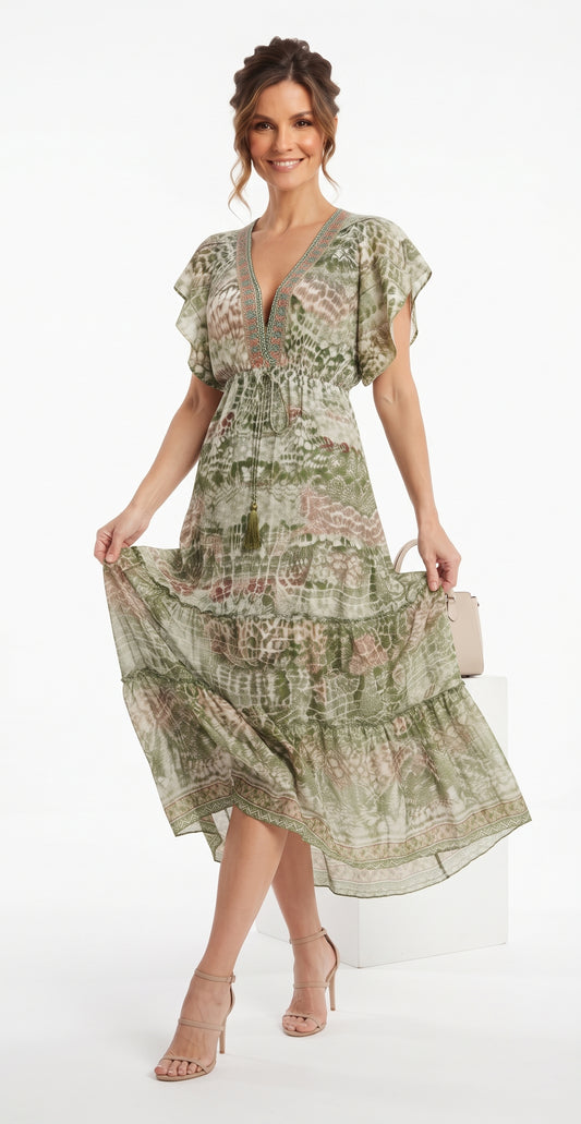 VESTIDO BOHO CHIC "ENCANTO BOHEMIO"