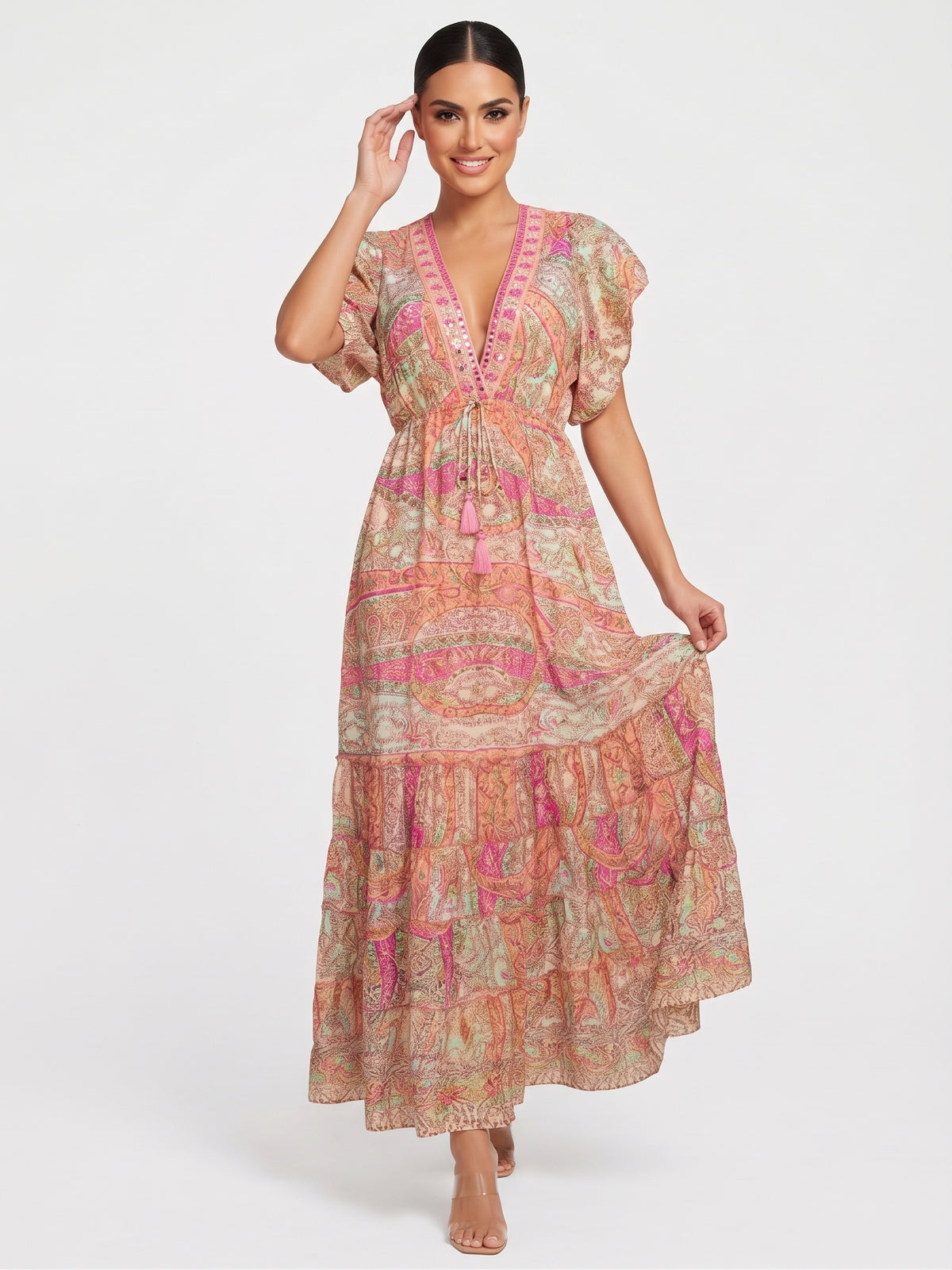 VESTIDO BOHEMIO "SOL NACARADO"