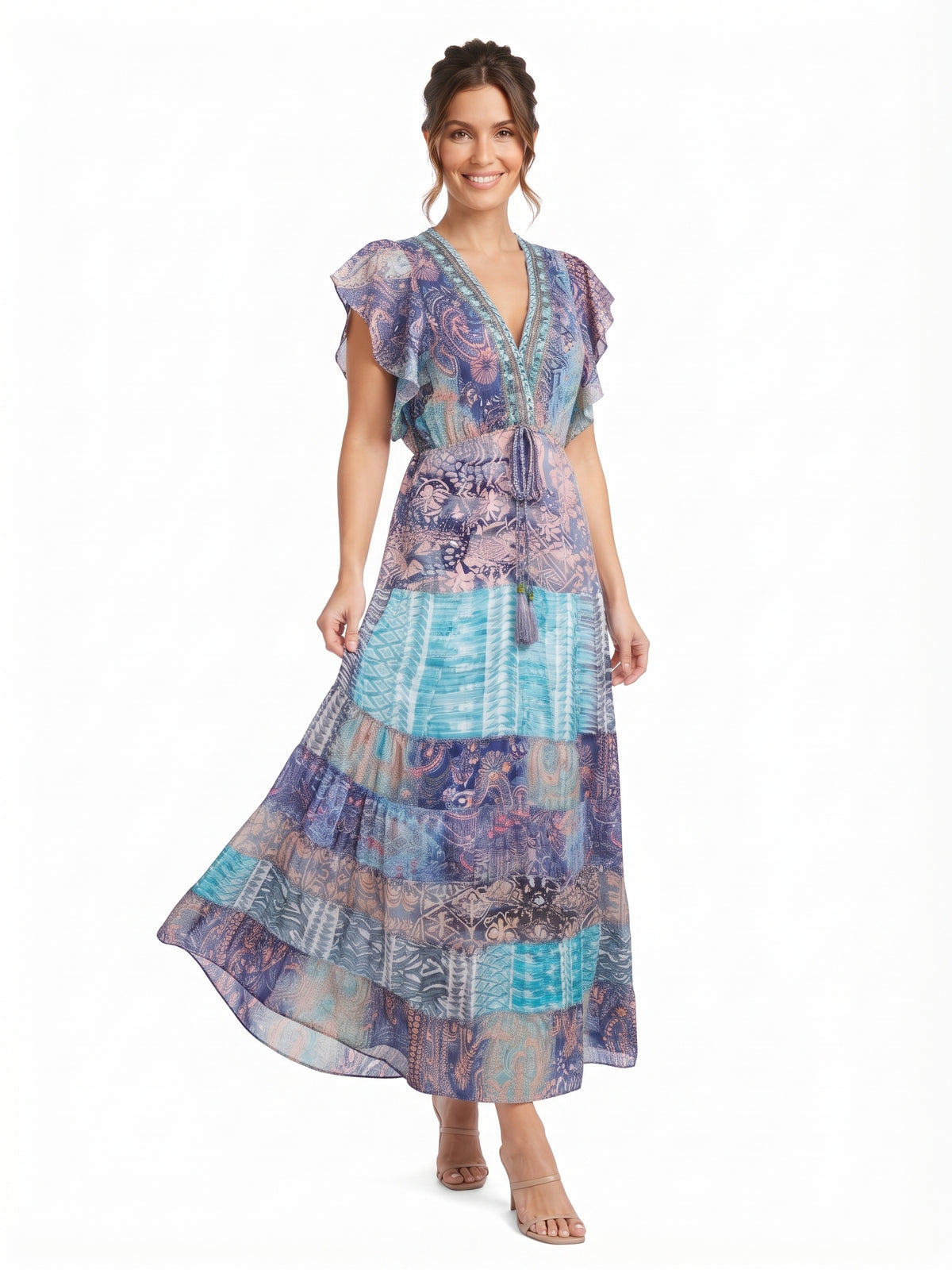 VESTIDO BOHEMIO "BAHIA DORADA"