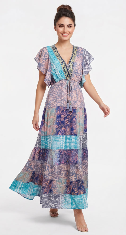 VESTIDO BOHEMIO "SOMBRA DE PALMERA"