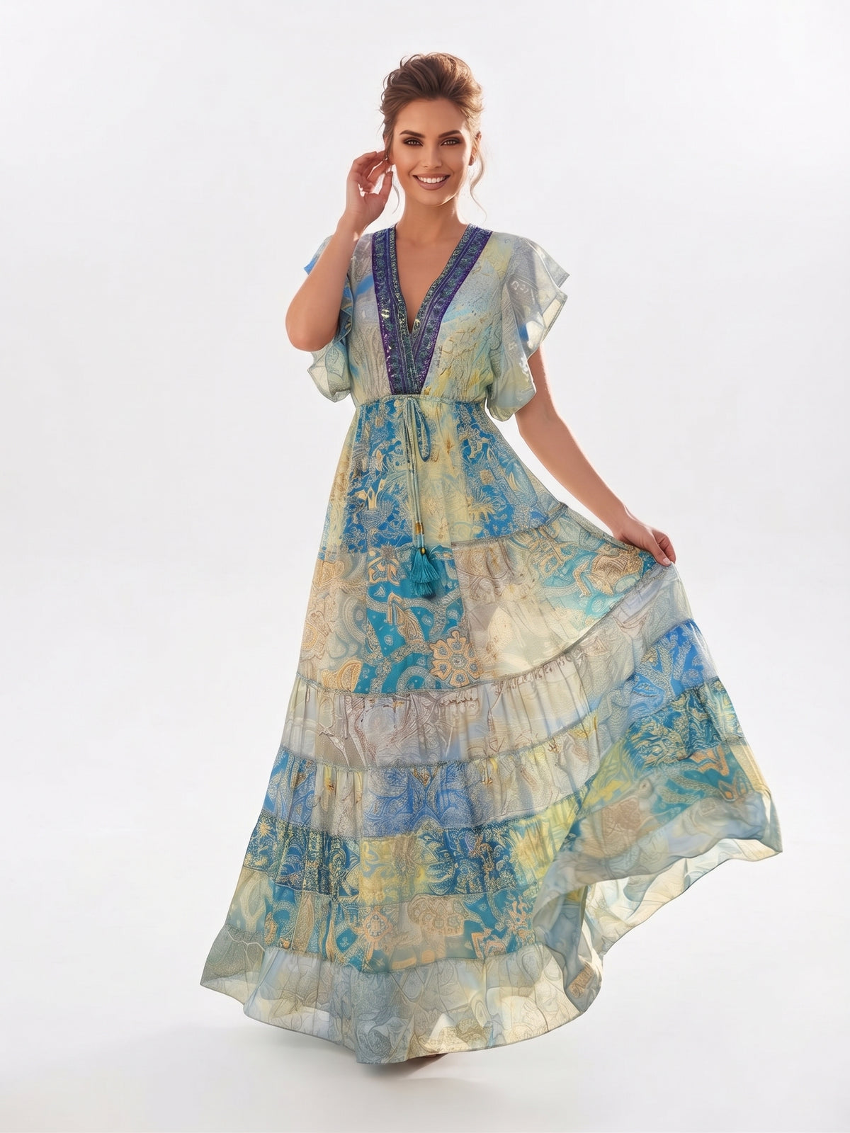 VESTIDO LARGO BOHO "VIENTO CALIDO"