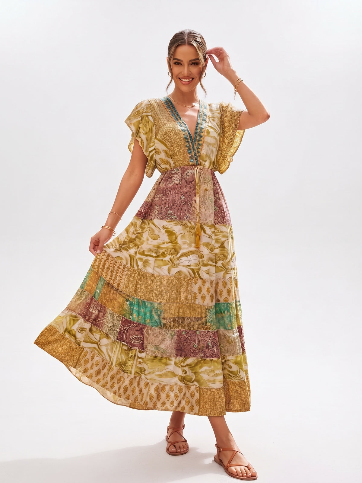 VESTIDO BOHEMIO "ENCANTO TROPICAL"