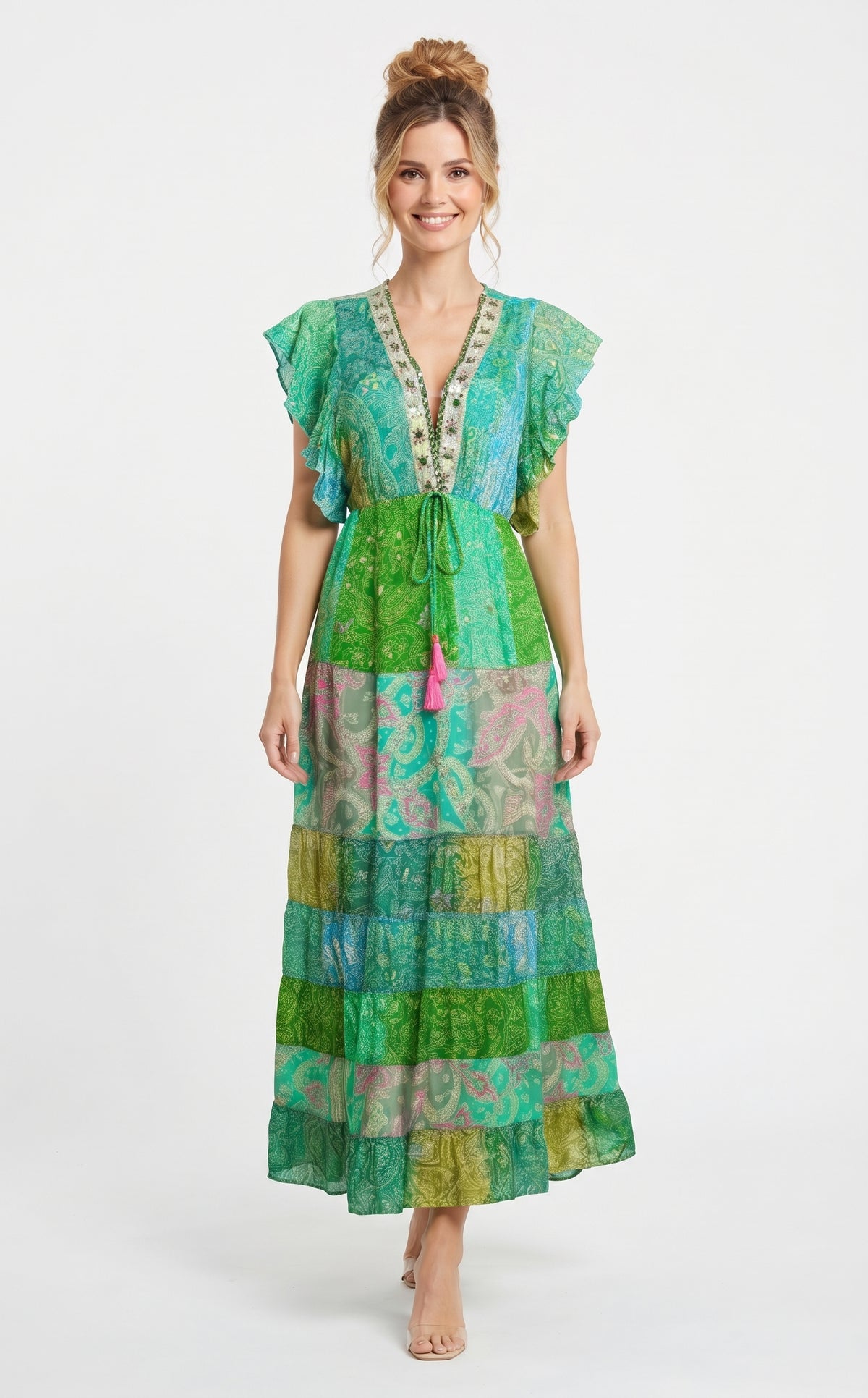 VESTIDO BOHEMIO BOHO "ALMA DORADA"