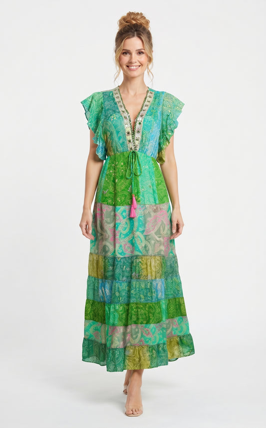 VESTIDO BOHEMIO BOHO "ALMA DORADA"