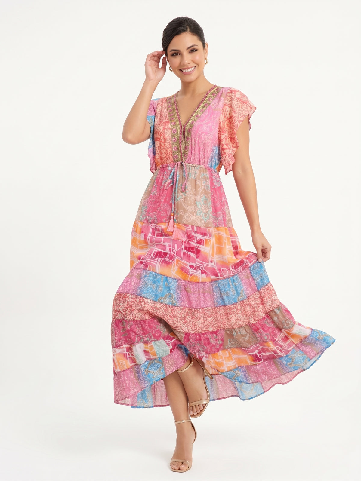VESTIDO BOHO "AURORA DE CORAL"