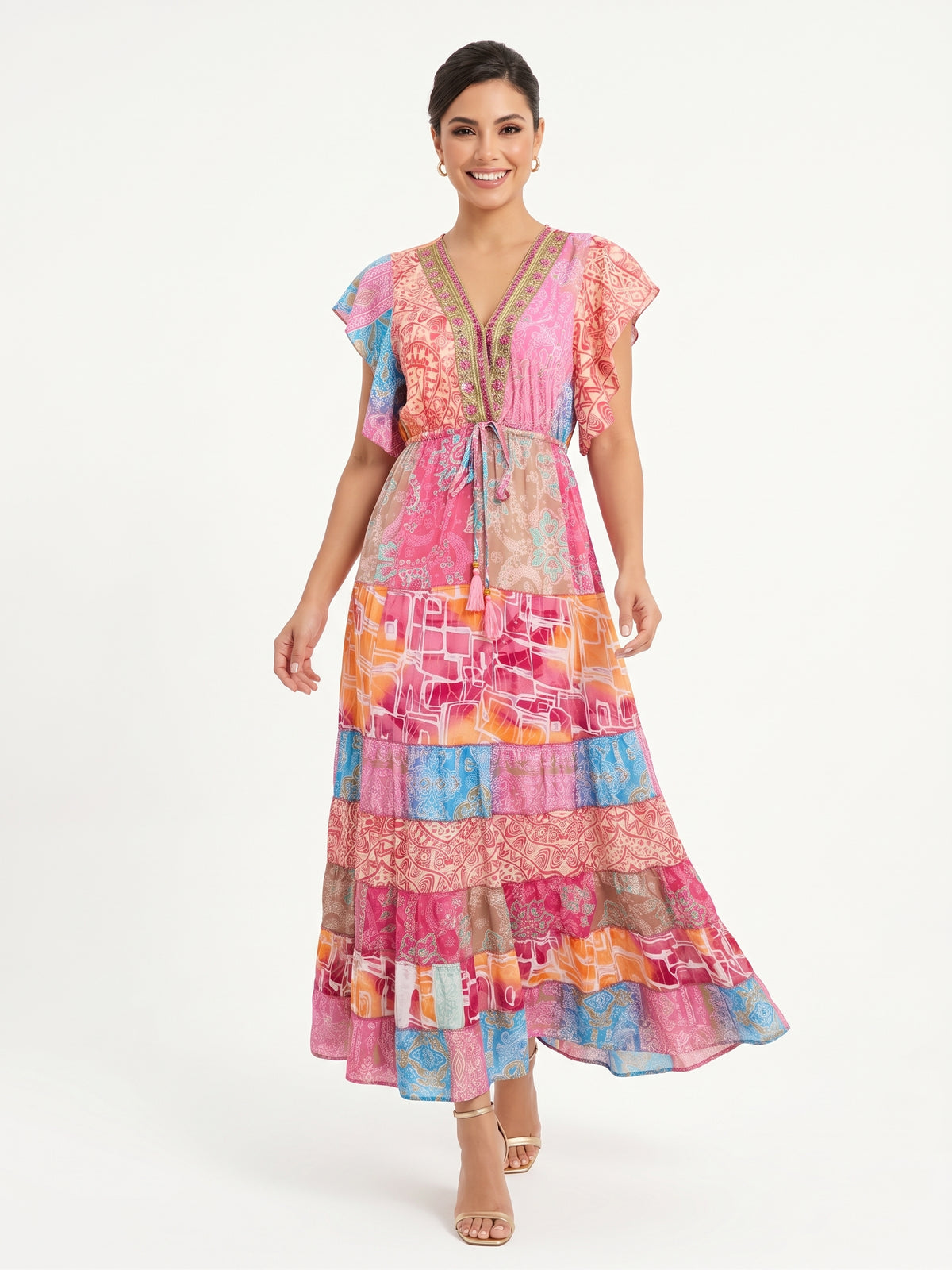 VESTIDO BOHO "AURORA DE CORAL"