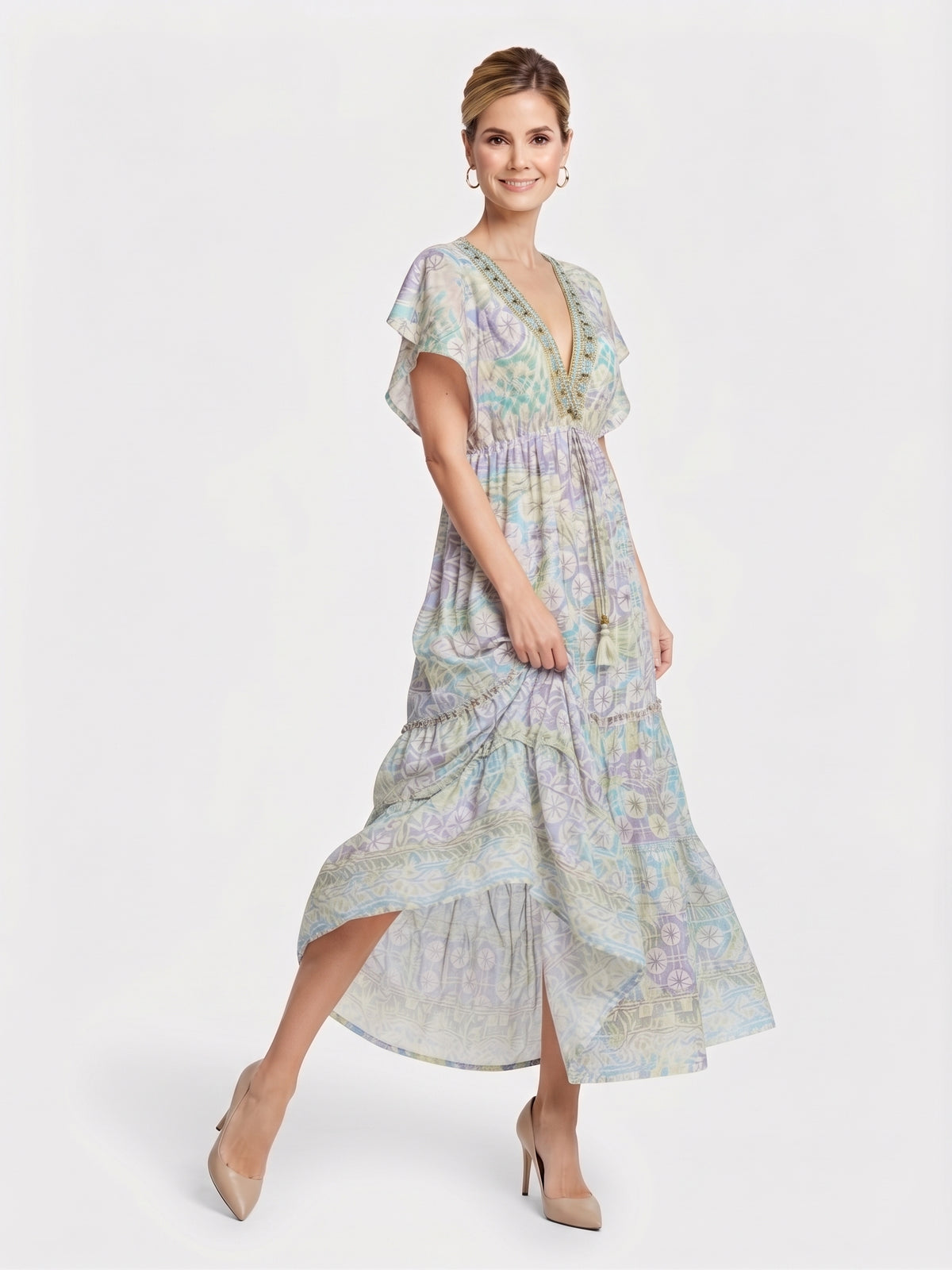 VESTIDO BOHEMIO "ALMA DE COSTA VERDE"