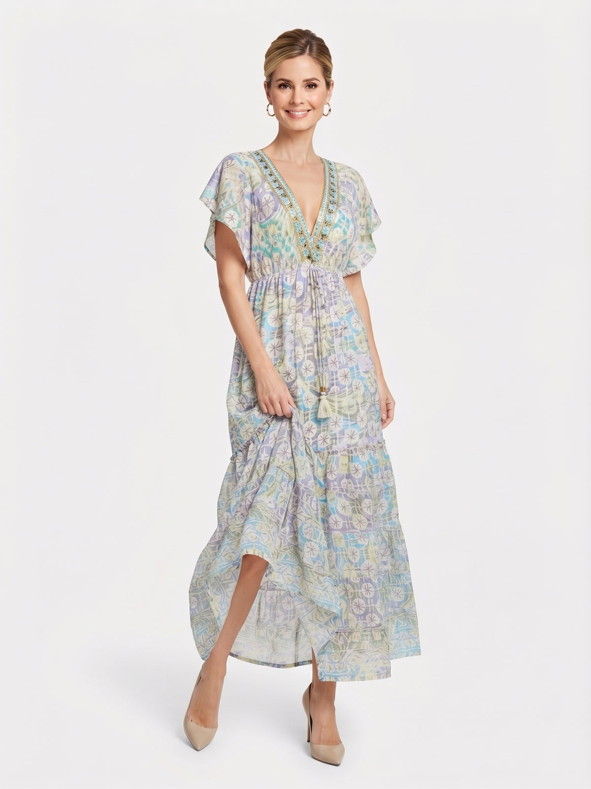 VESTIDO BOHEMIO "ALMA DE COSTA VERDE"