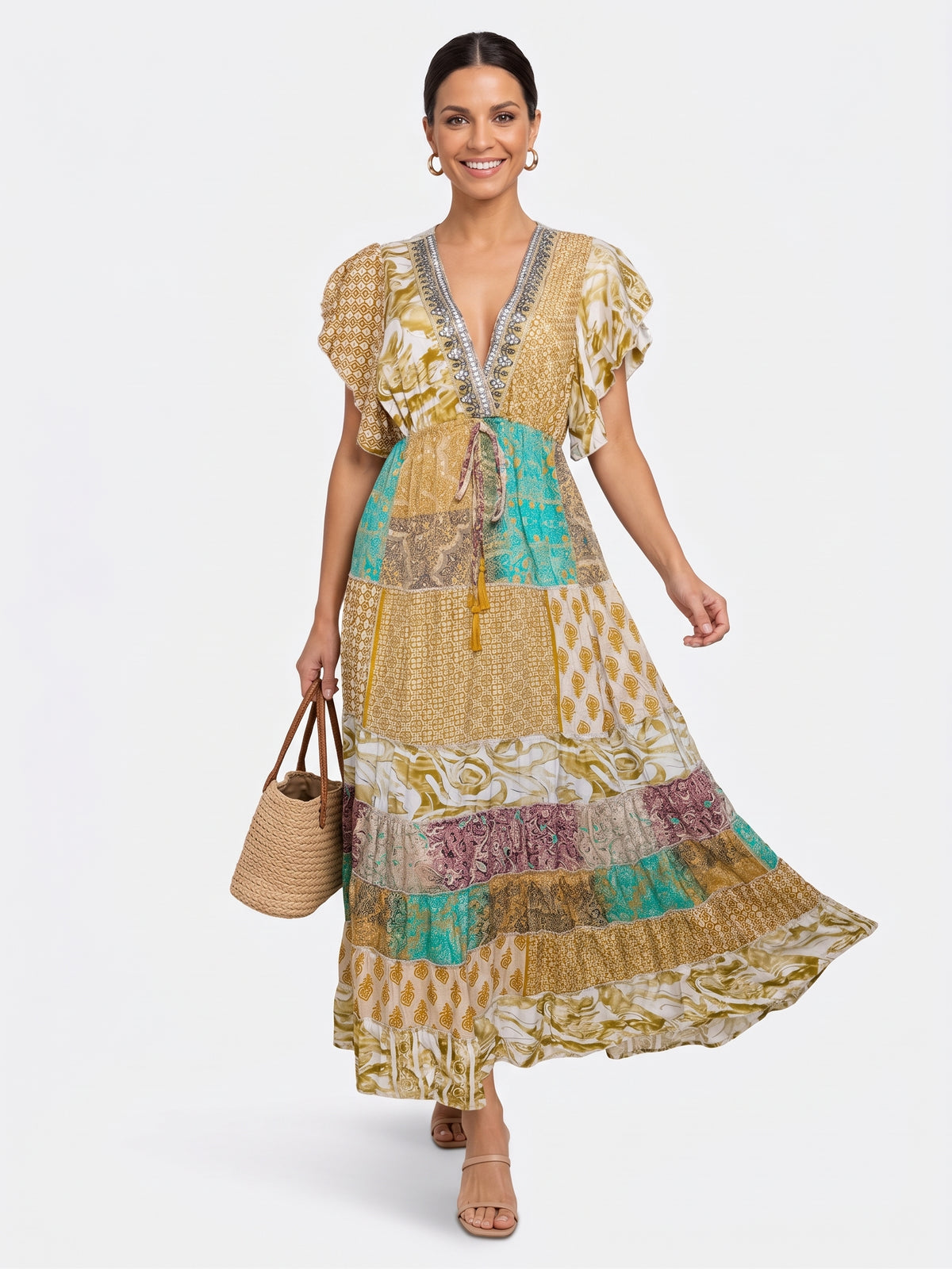 VESTIDO BOHEMIO BOHO "MES DE ENCANTO"