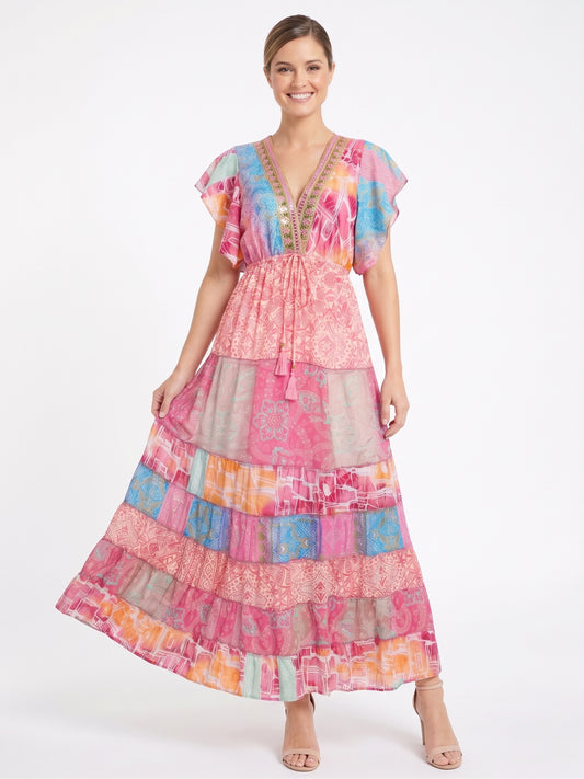 VESTIDO LARGO "LA DAMA DEL TROPICO"