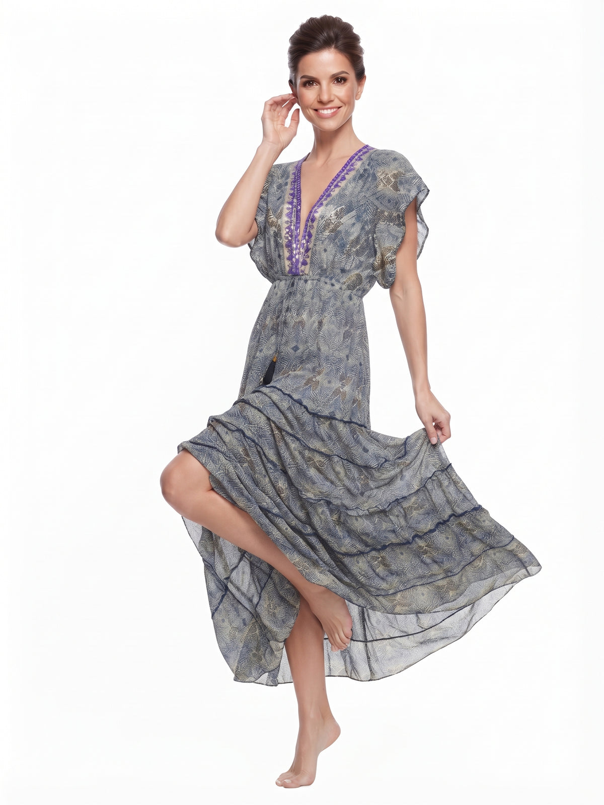 VESTIDO BOHEMIO "TARDE DORADA"