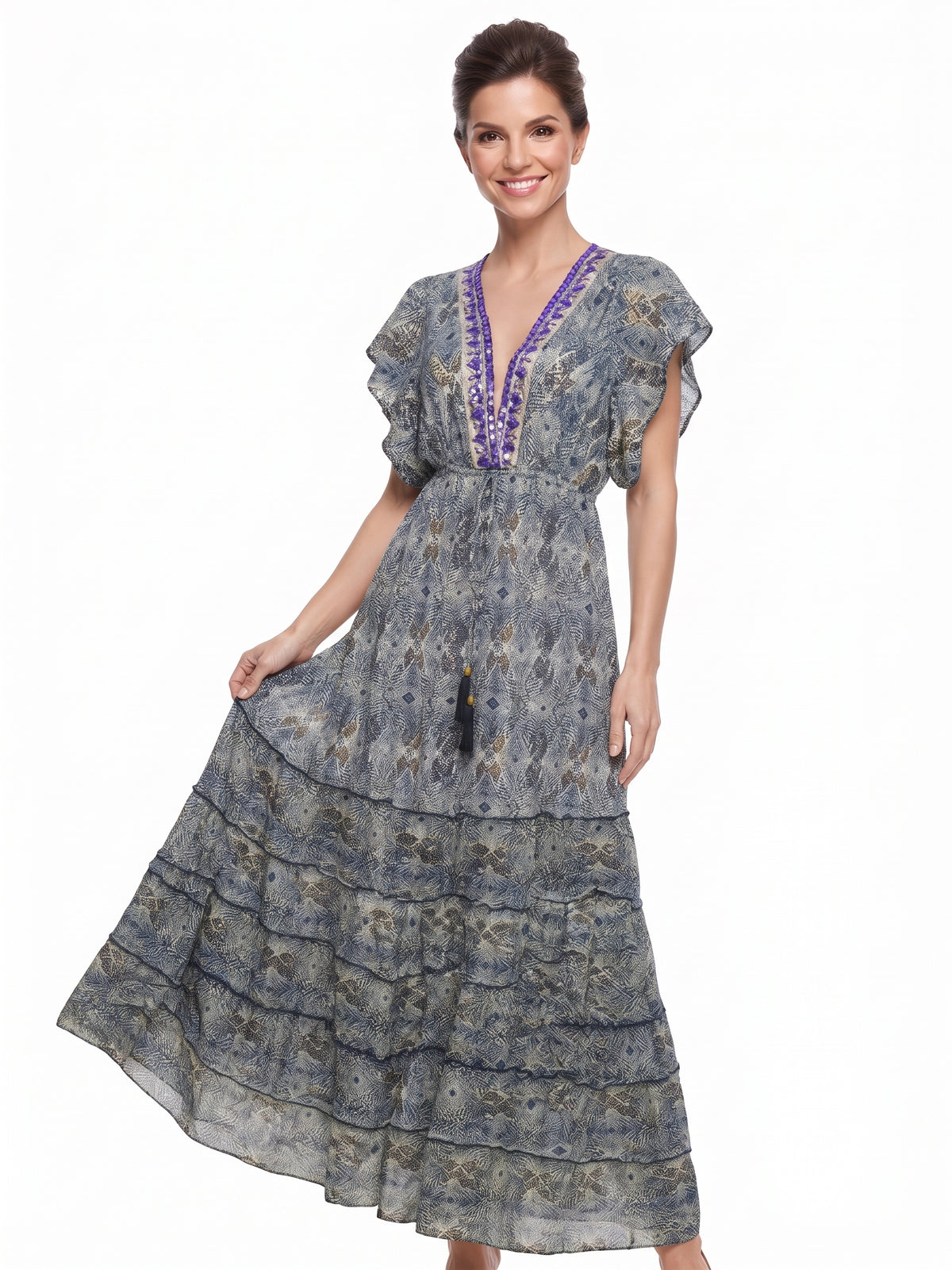 VESTIDO BOHEMIO "TARDE DORADA"