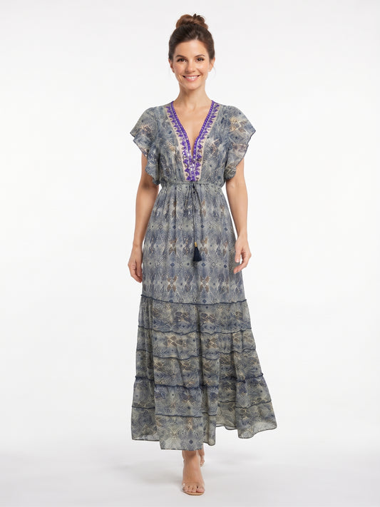 VESTIDO BOHEMIO "TARDE DORADA"