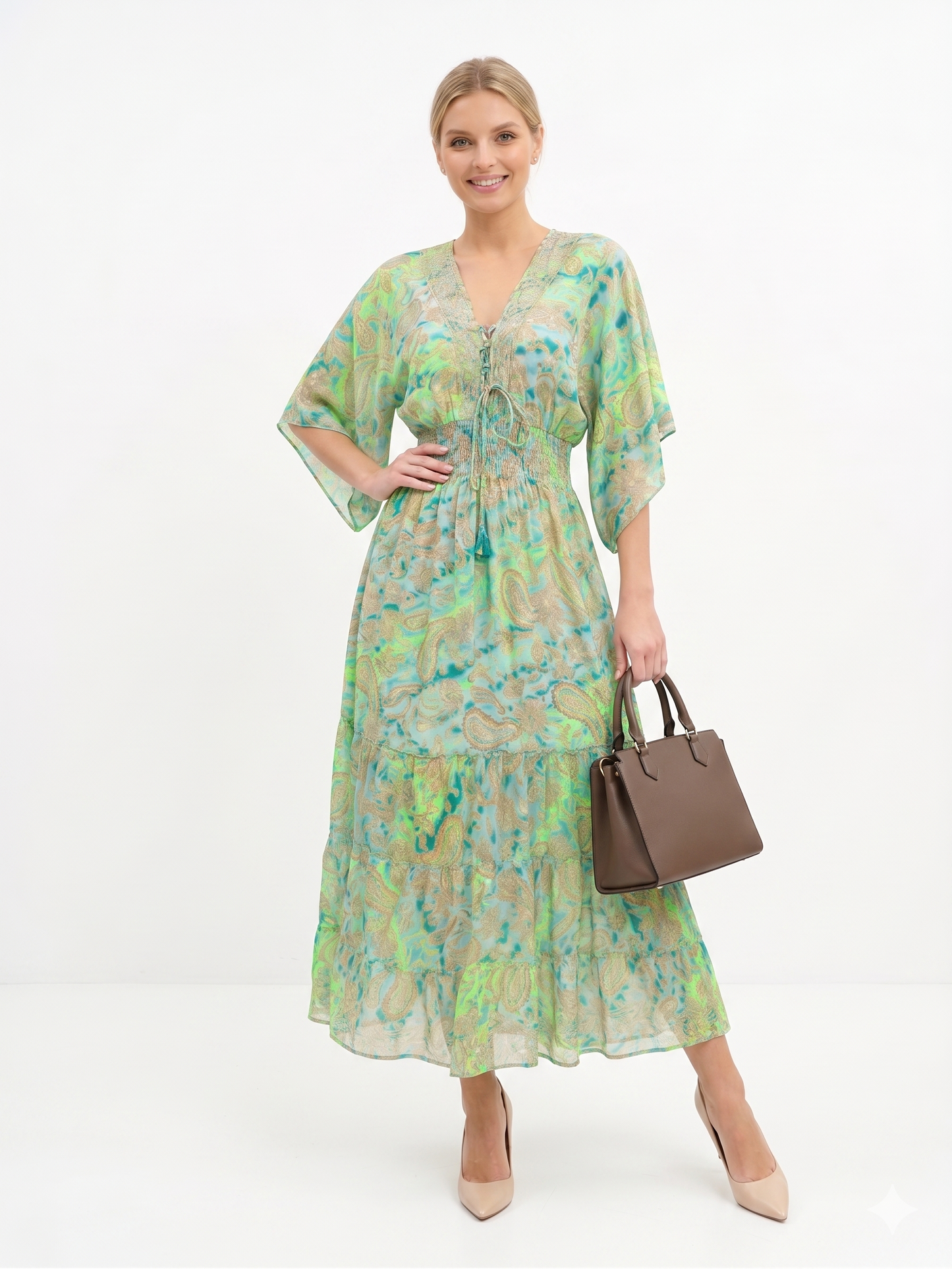 VESTIDO LARGO BOHO "TARDE MEDITERRANEA"