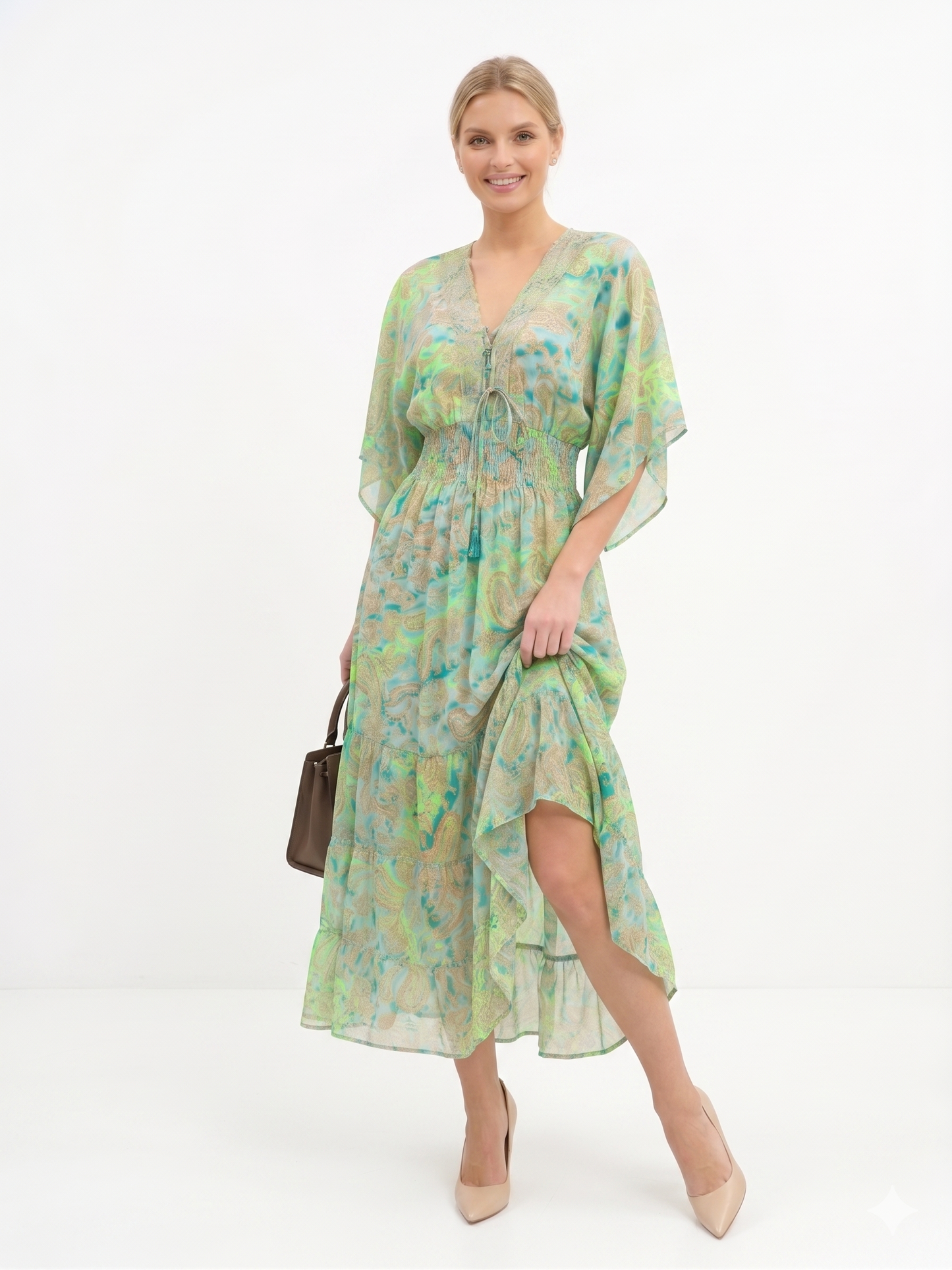 VESTIDO LARGO BOHO "TARDE MEDITERRANEA"