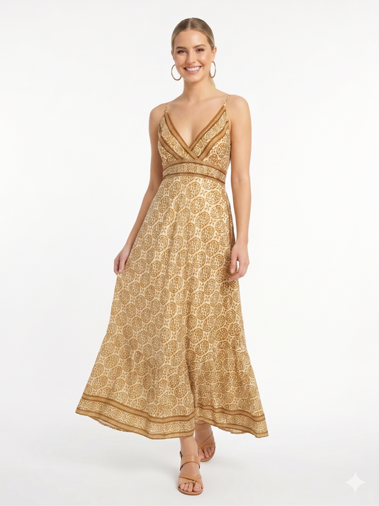 VESTIDO BOHEMIO "LUZ DE ARENA"