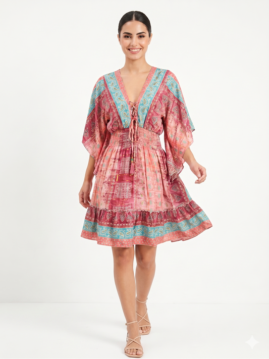 VESTIDO BOHEMIO "MAR DEL NORTE"