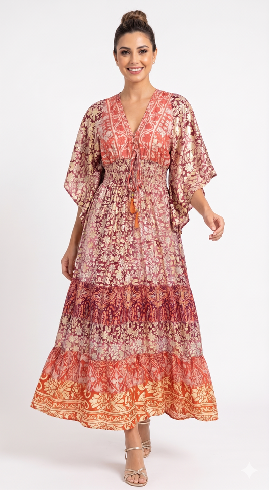 VESTIDO BOHEMIO "CIELO TROPICAL"