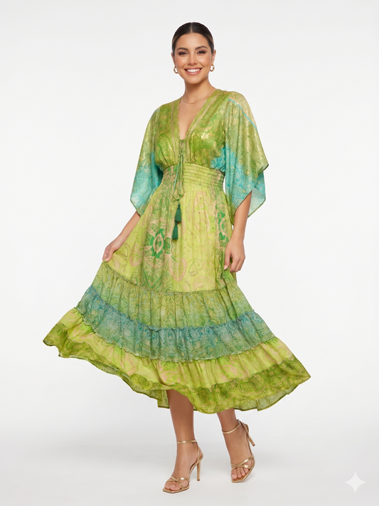 VESTIDO LARGO BOHO "ENCANTO ATARDECER"