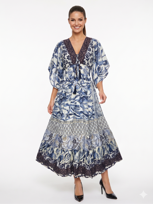 VESTIDO LARGO BOHO "MAR DE ARENA"