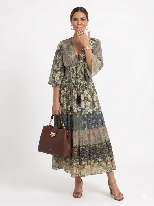 VESTIDO BOHO "ENCANTO PRIMAVERAL"
