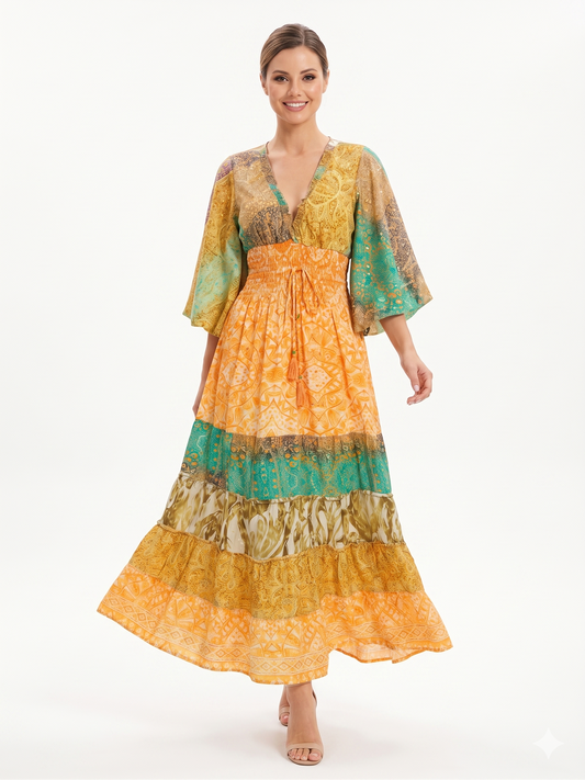 VESTIDO LARGO BOHO "CALIDO Y FRESH"