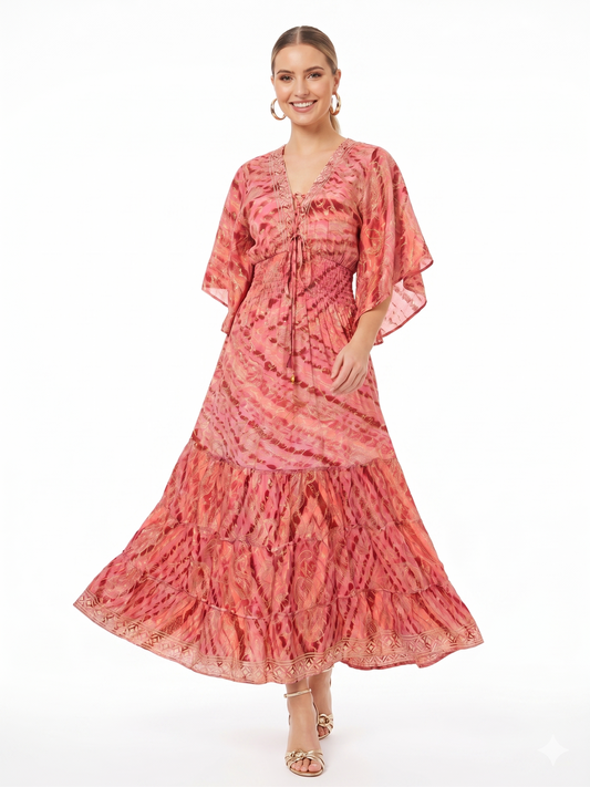 VESTIDO LARGO BOHEMIO "ENCANTO TROPICAL"