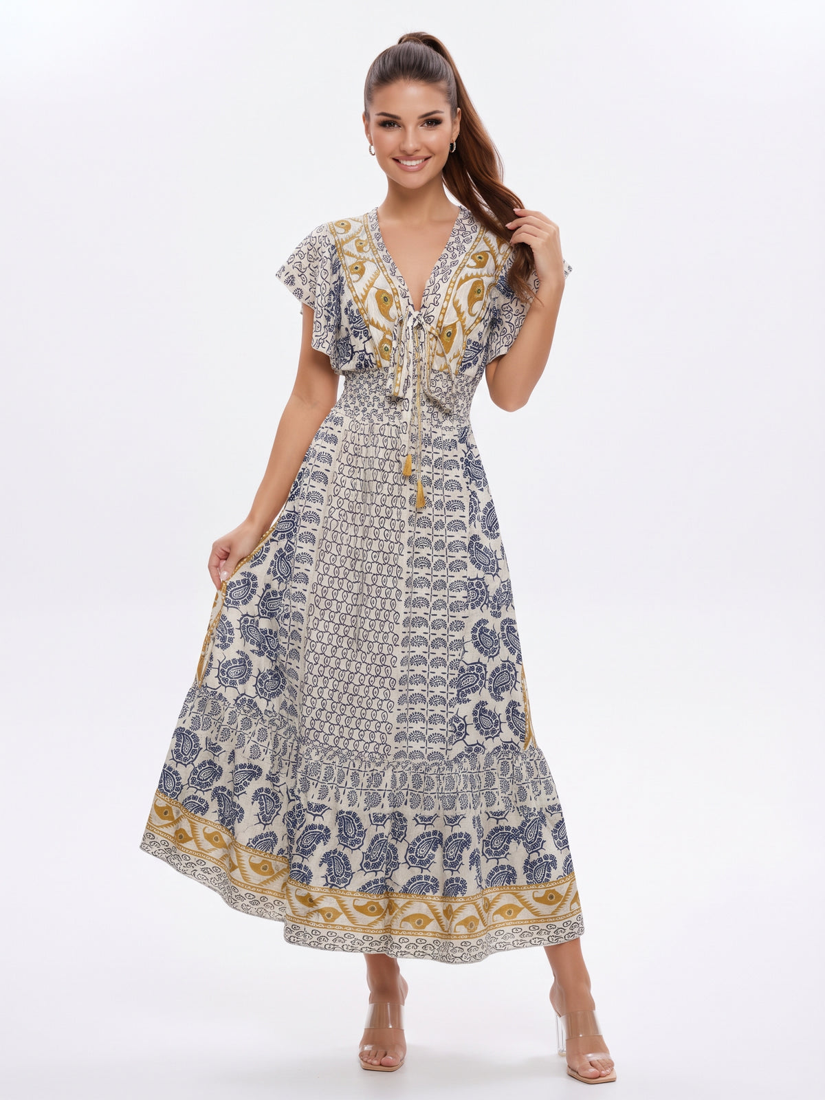 VESTIDO LARGO BOHO "BRILLO DEL ALBA"