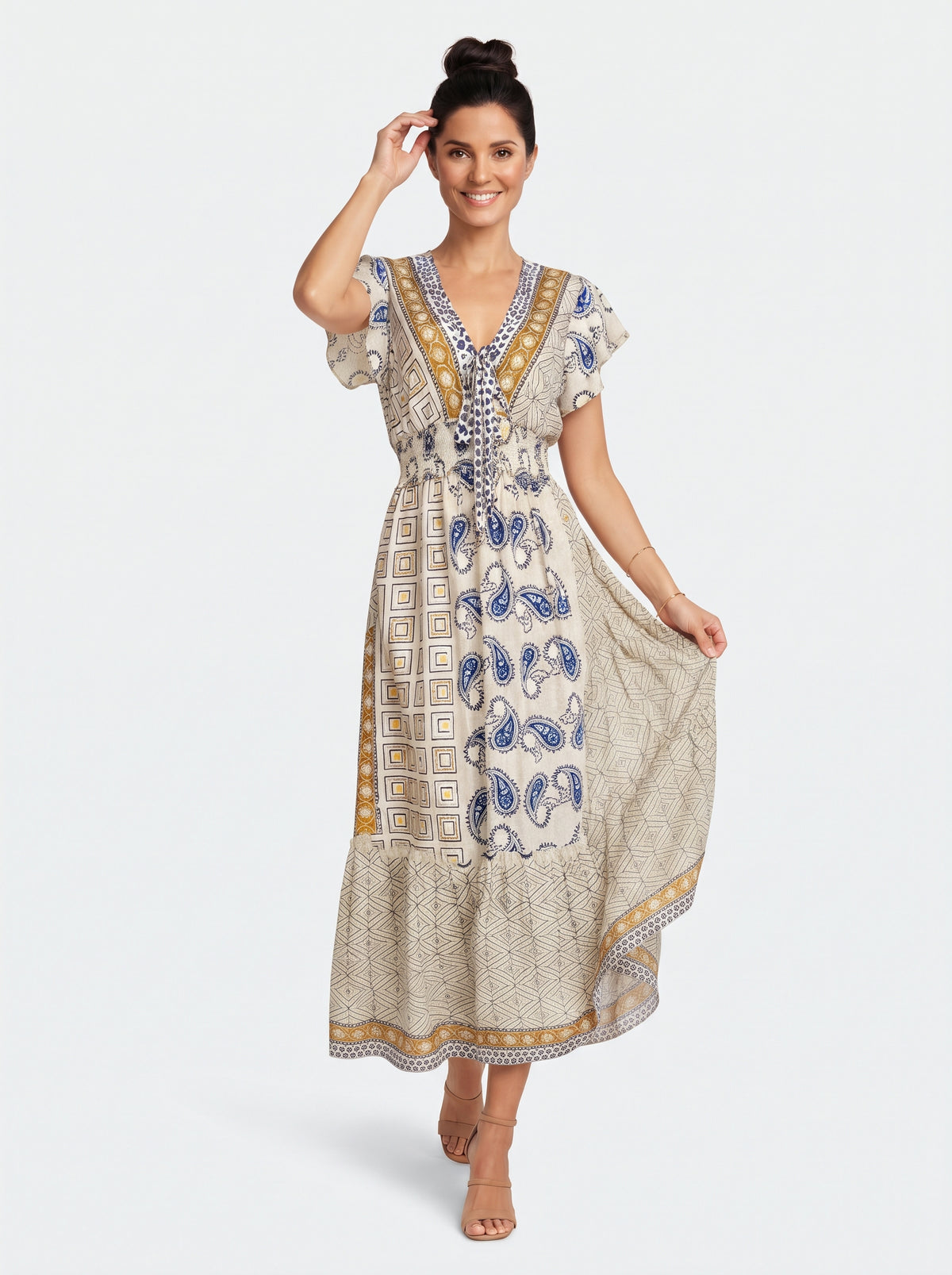 VESTIDO LARGO BOHEMIO "HOJAS DE MEDIANOCHE"