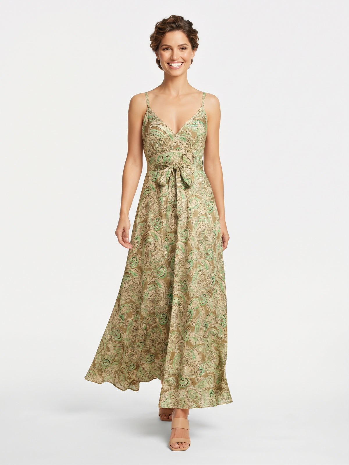 VESTIDO LARGO BOHO "VERDE ENCANTO"