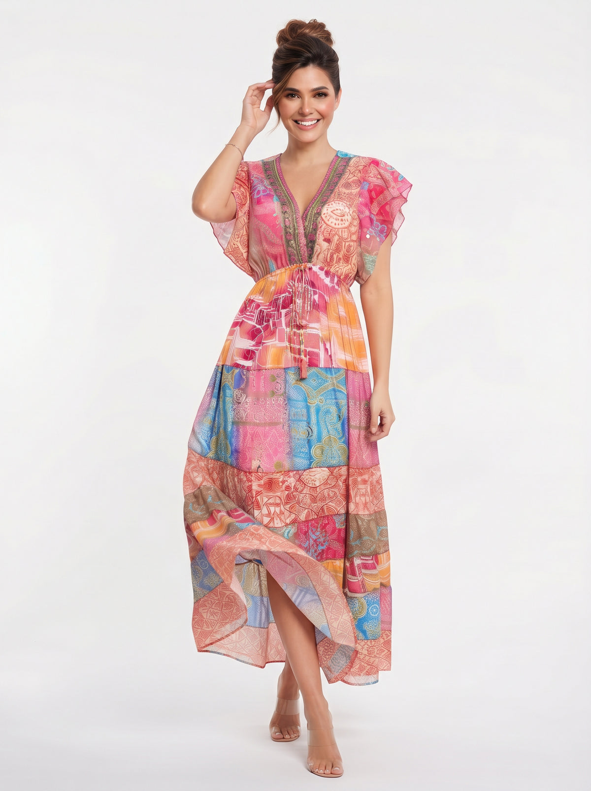 VESTIDO BOHO "ROSA DEL DESIERTO"