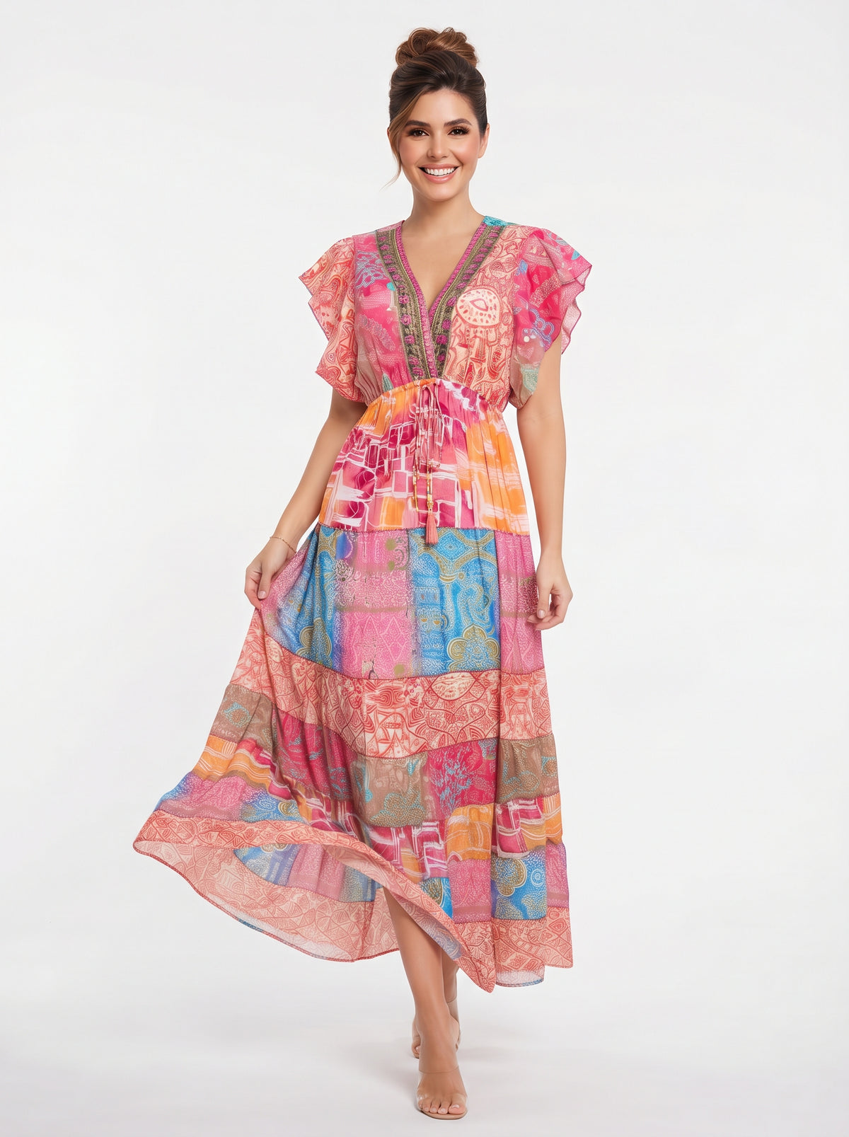 VESTIDO BOHO "ROSA DEL DESIERTO"