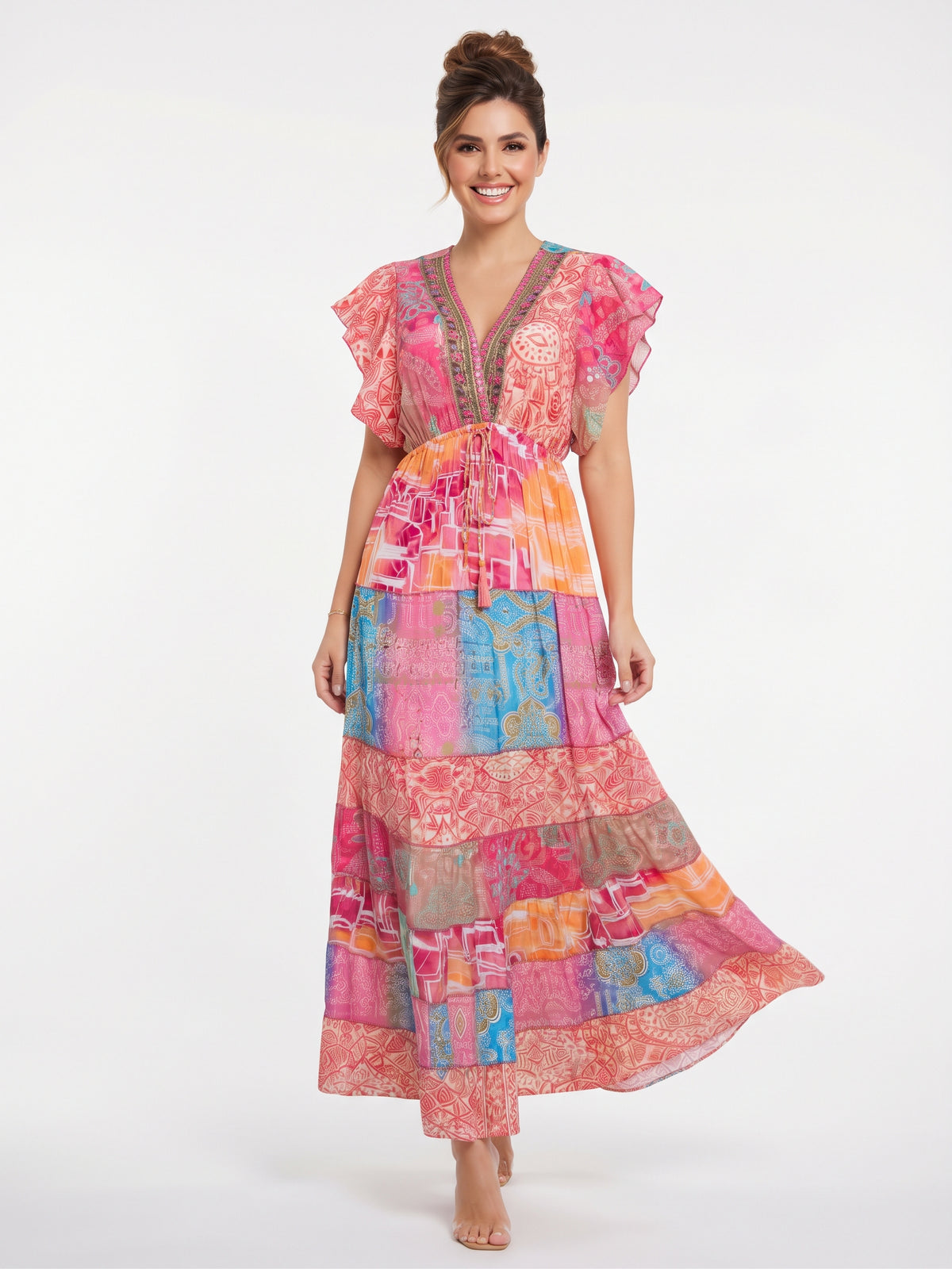 VESTIDO BOHO "ROSA DEL DESIERTO"
