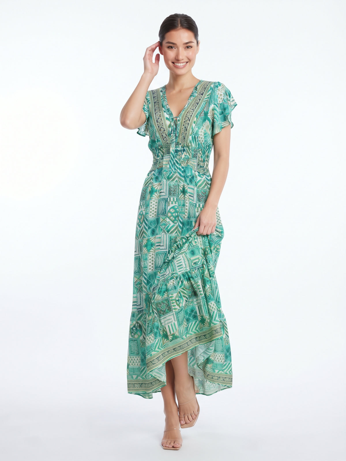 VESTIDO LARGO BOHEMIO "AMANECER DORADO"