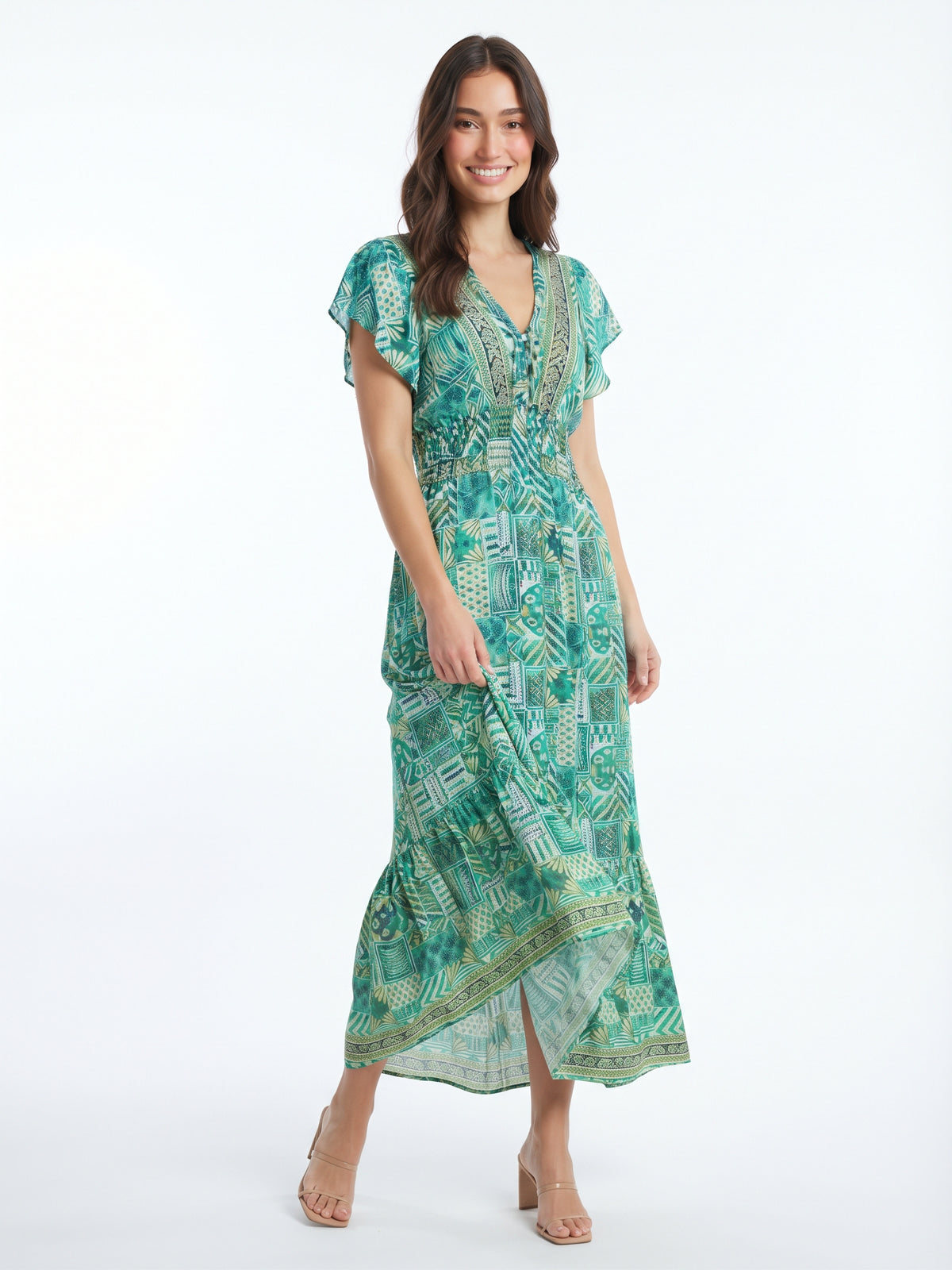 VESTIDO LARGO BOHEMIO "AMANECER DORADO"