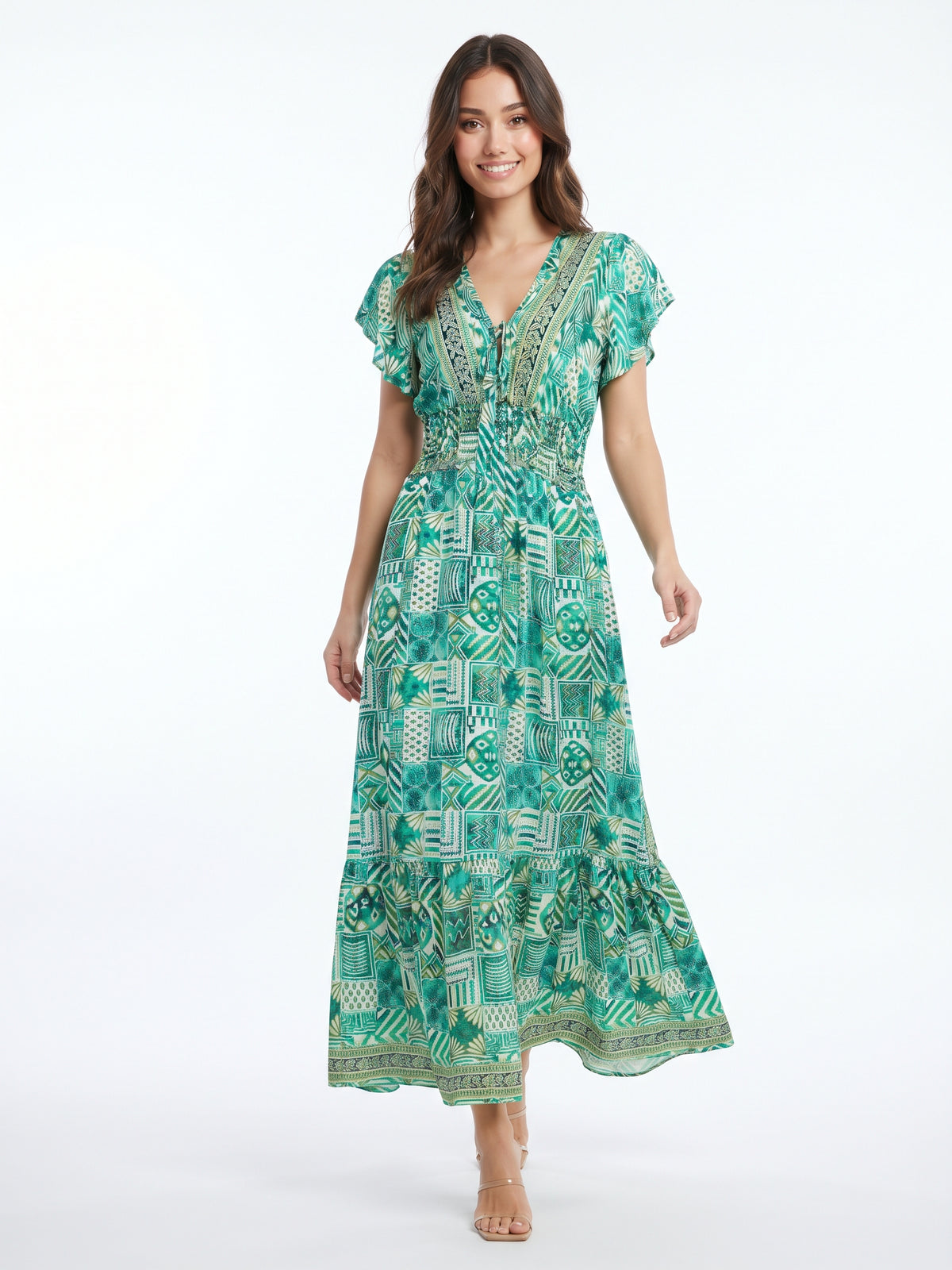 VESTIDO LARGO BOHEMIO "AMANECER DORADO"