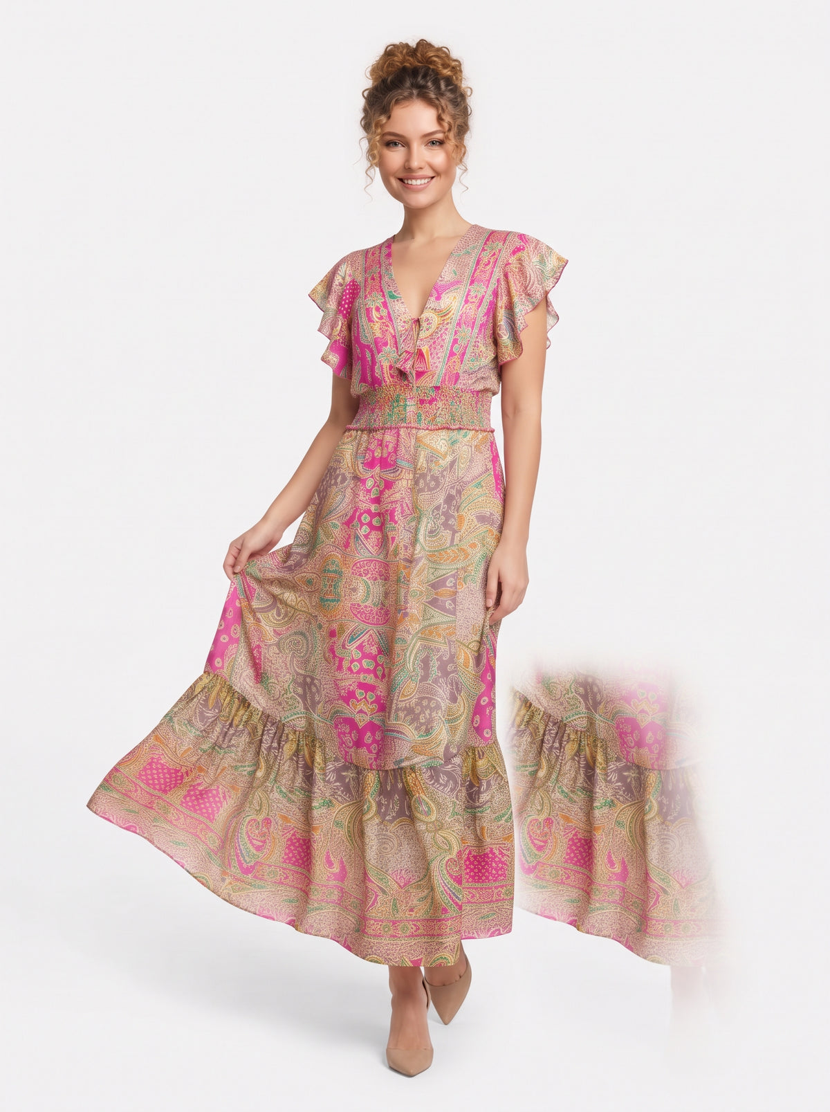 VESTIDO BOHEMIO "OCASO VAINILLA"
