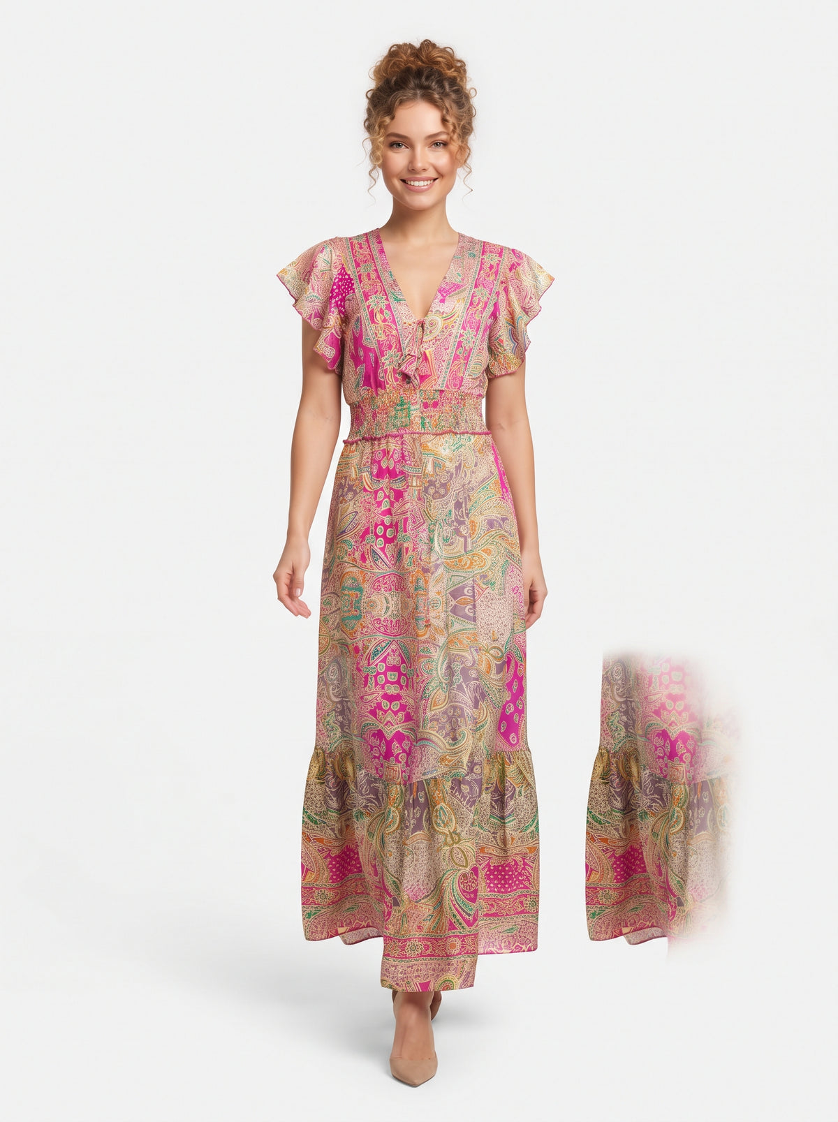 VESTIDO BOHEMIO "OCASO VAINILLA"