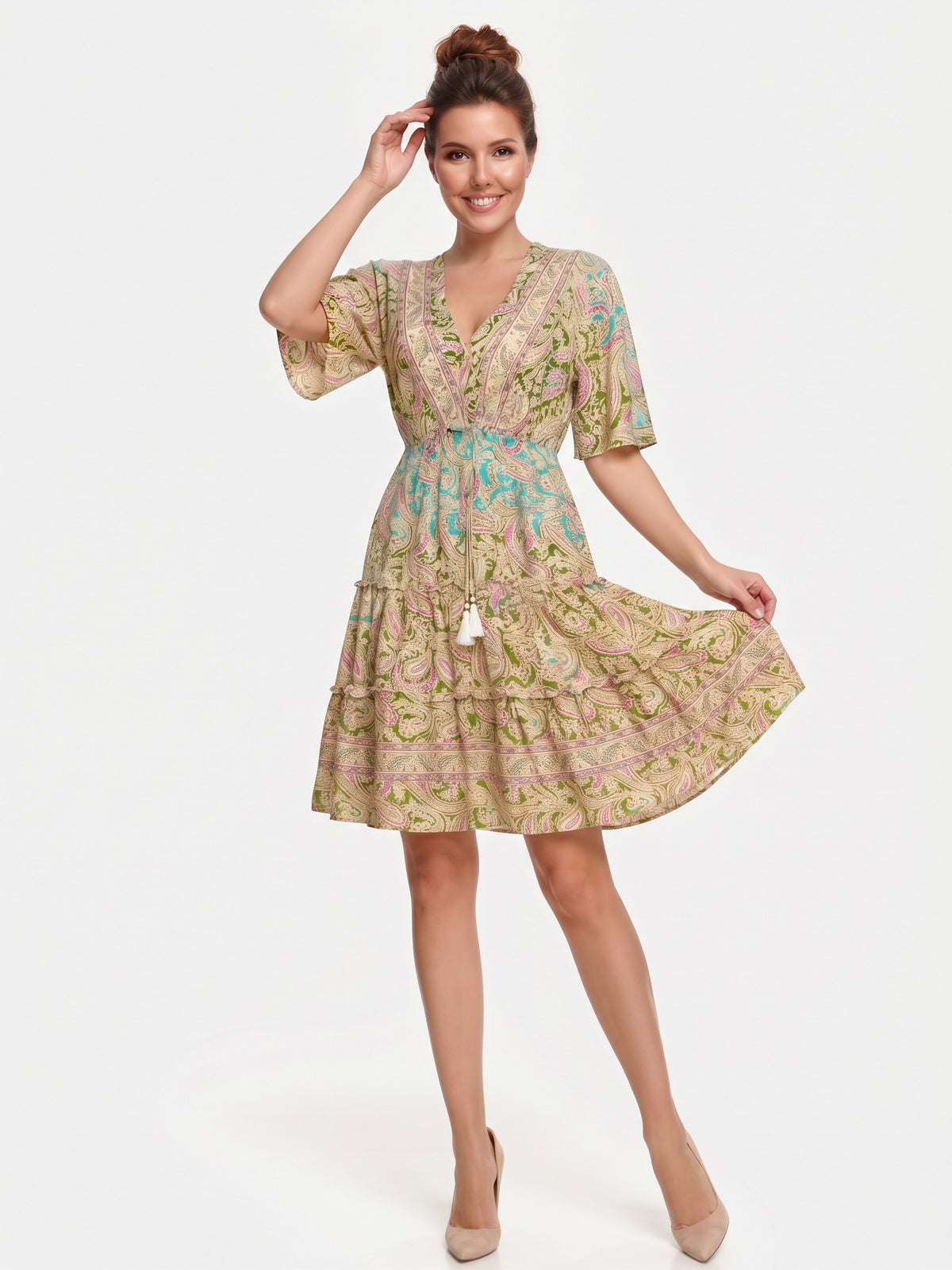 VESTIDO BOHO "MARIPOSA DORADA"