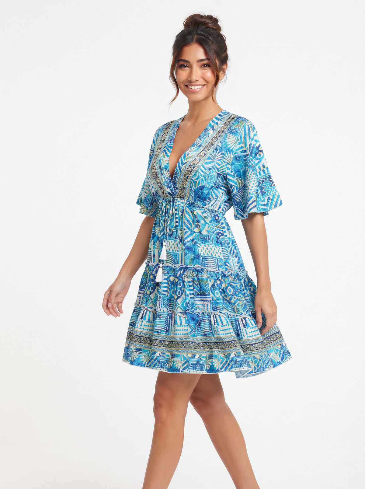 VESTIDO BOHEMIO "RAYO DE CORAL"