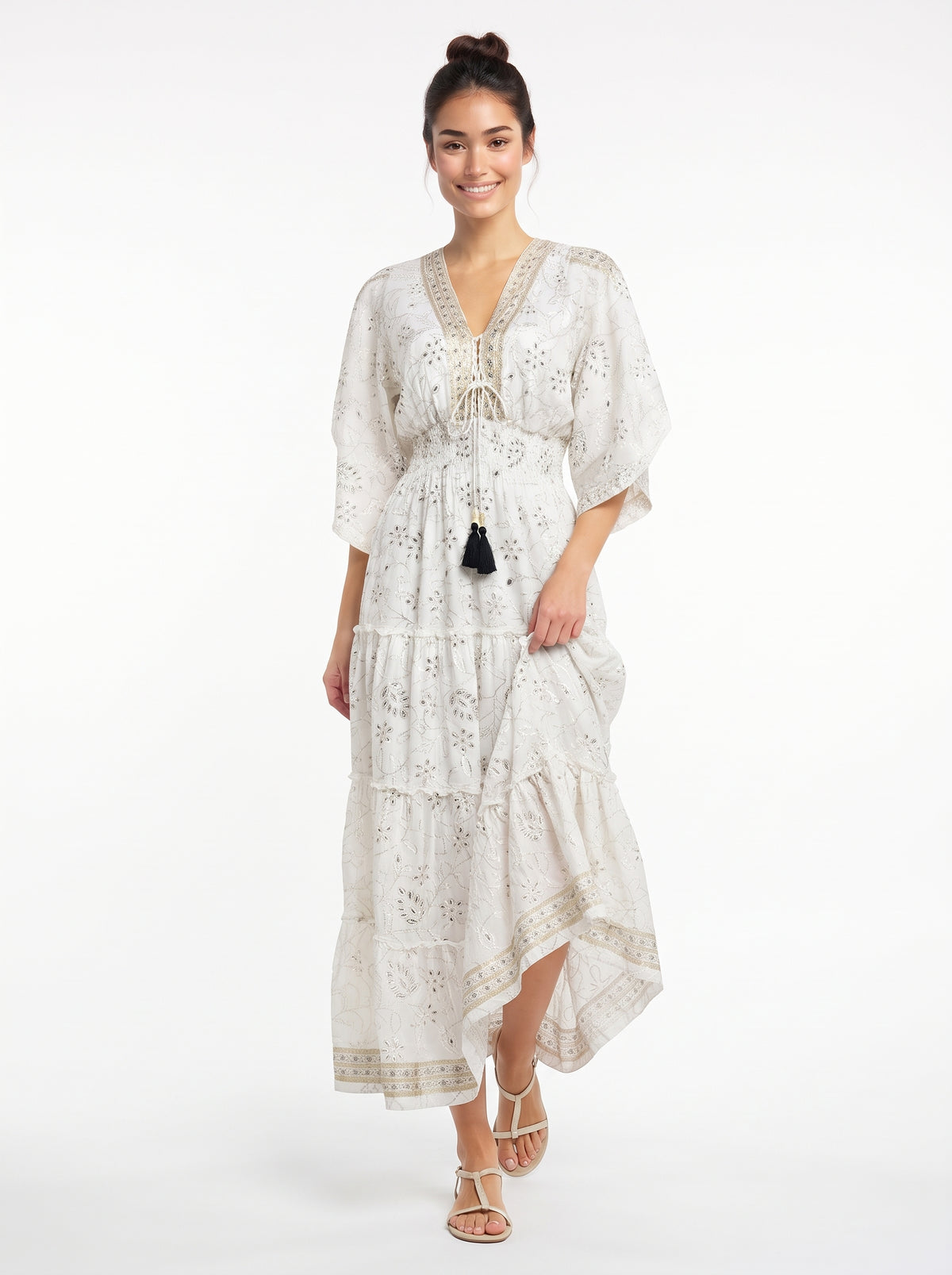 VESTIDO LARGO BOHO "AMANECER DORADO"