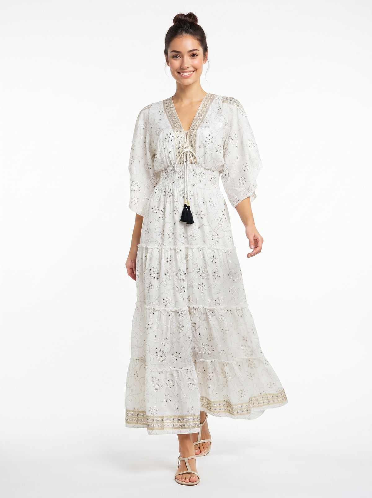 VESTIDO LARGO BOHO "AMANECER DORADO"
