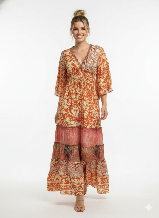 VESTIDO BOHEMIO "LUZ DE ARENA"