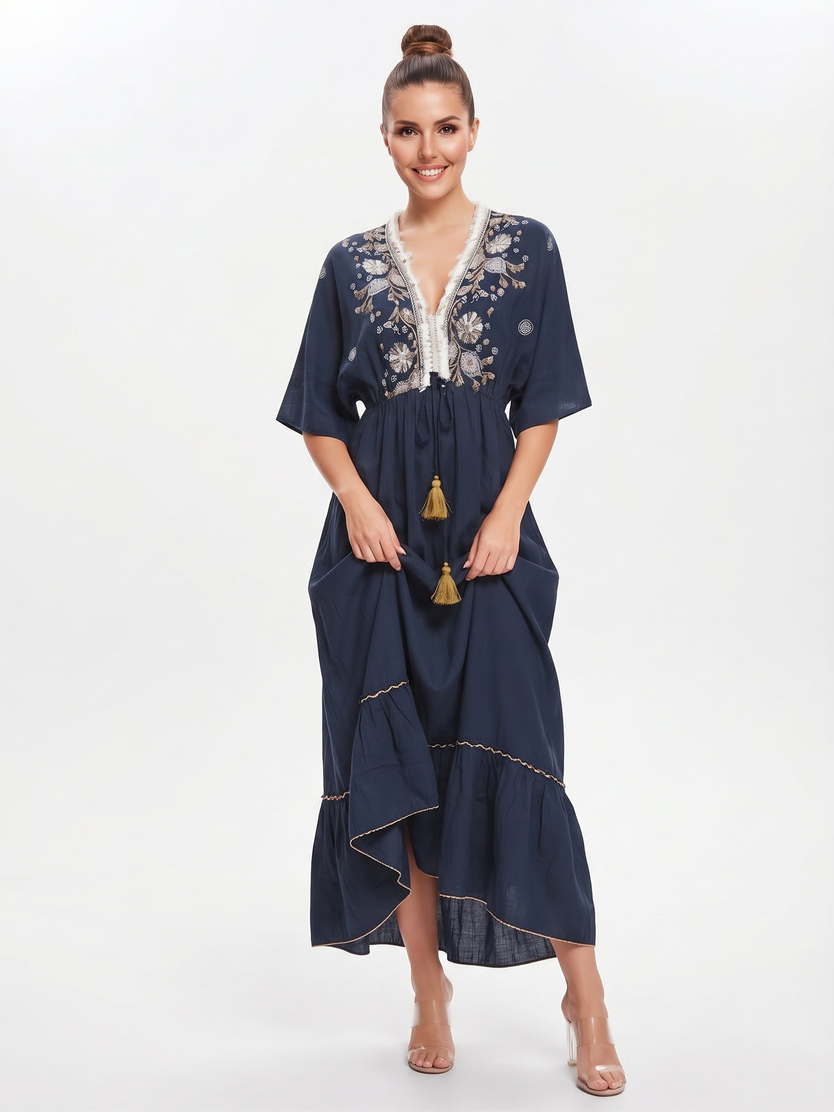 VESTIDO BOHEMIO "LIBERTAD DORADA"