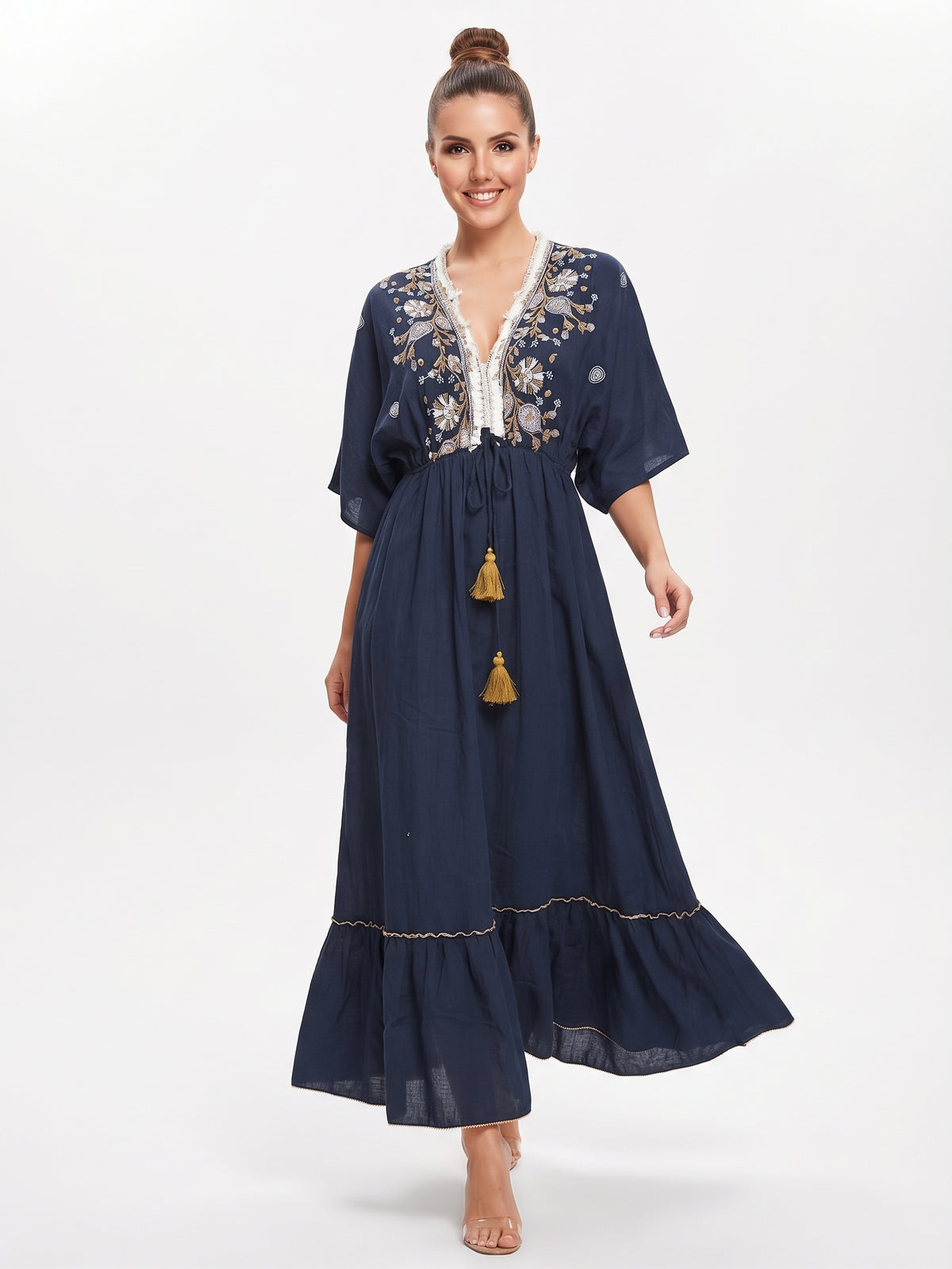 VESTIDO BOHEMIO "LIBERTAD DORADA"